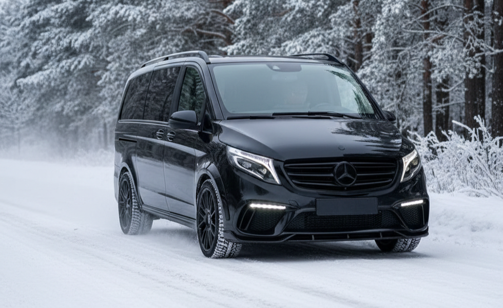 Mercedes V-Class in Snow