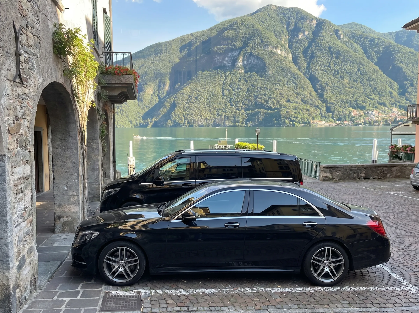 Mercedes Fleet at Lake Como in Summer