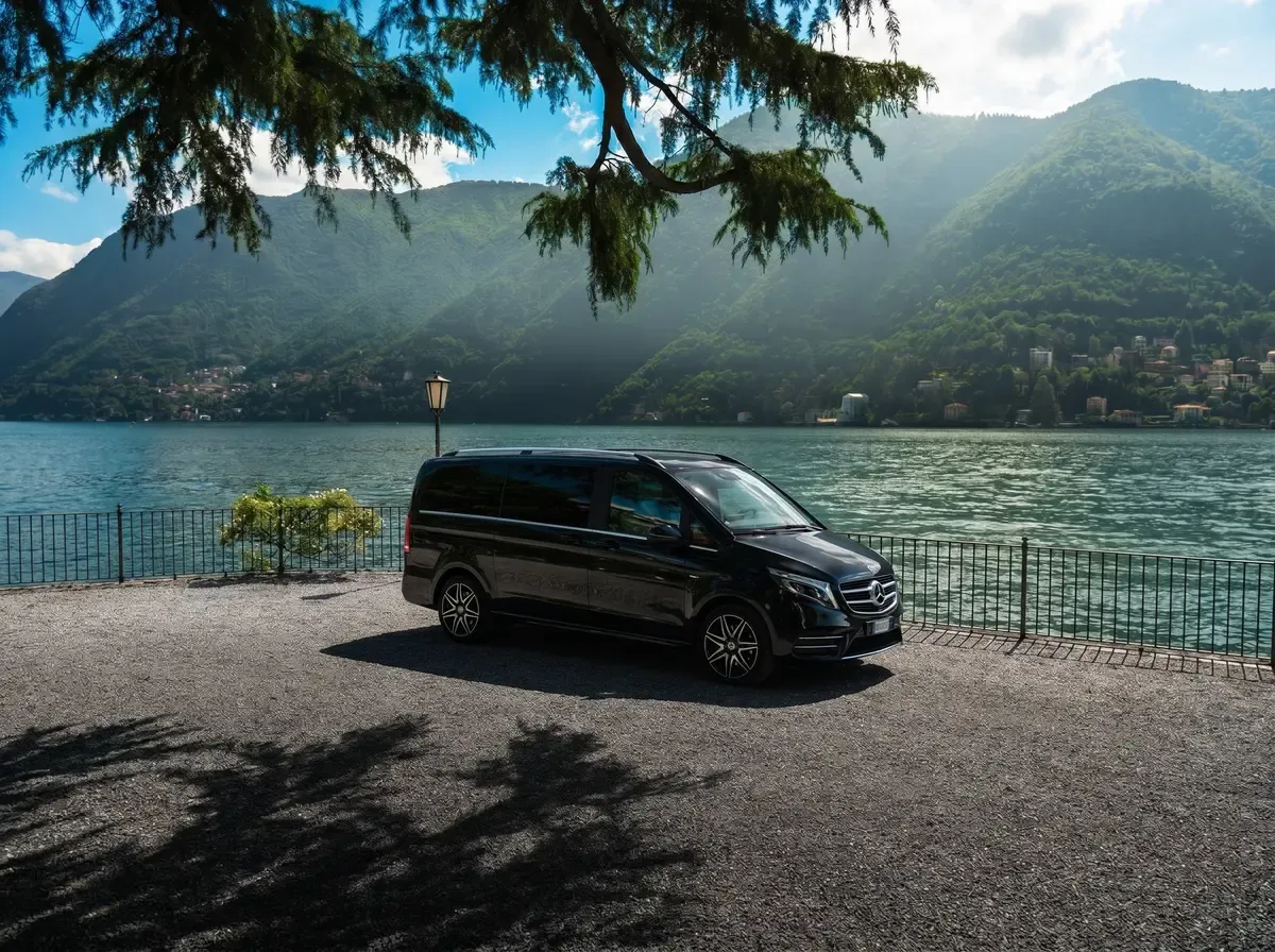 Mercedes V-Class in the summer mountains